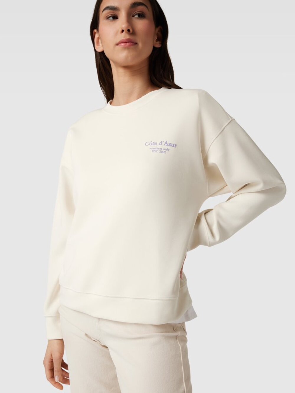 Jake*s Collection Sweatshirt with front print in off-white size M